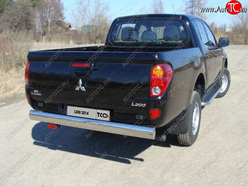 13 949 р. Защита задняя (центральная 120х60 мм) ТСС Тюнинг  Mitsubishi L200  4 (2013-2016)  рестайлинг (центральная)  с доставкой в г. Краснодар