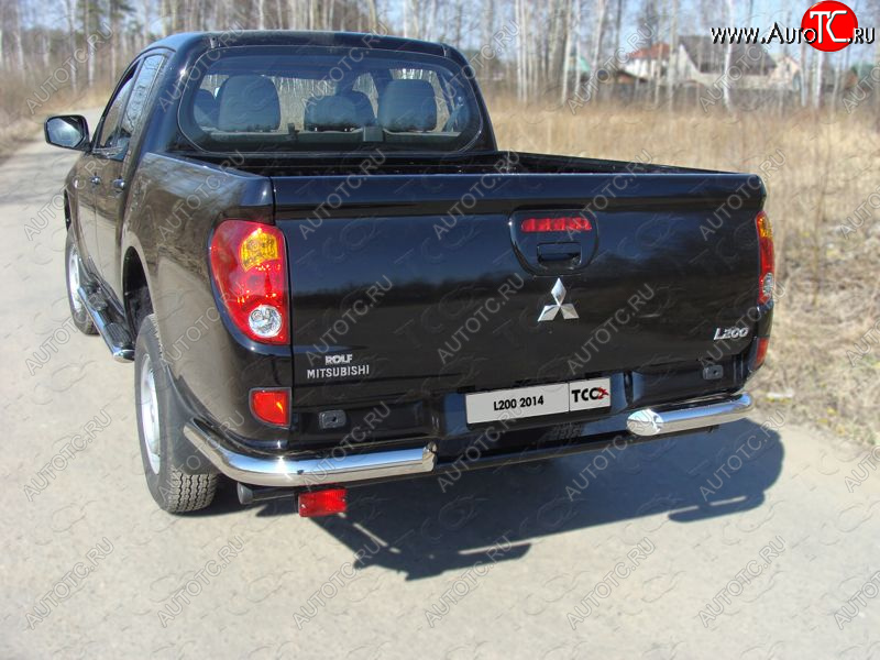 22 999 р. Защита задняя (уголки, нержавейка 76,1 мм) ТСС Тюнинг  Mitsubishi L200  4 (2013-2016)  рестайлинг  с доставкой в г. Краснодар