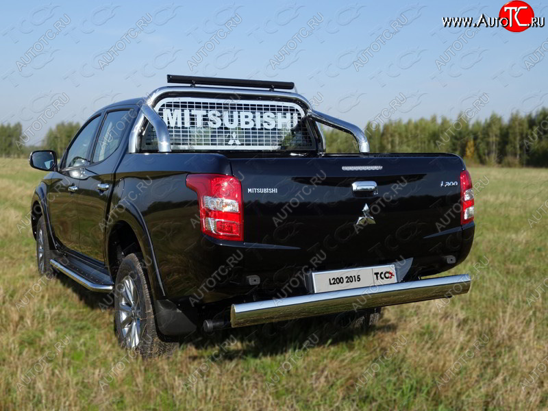 18 999 р. Защита задняя (центральная 120х60 мм) ТСС Тюнинг Mitsubishi L200 5 KK,KL дорестайлинг (2015-2019) (центральная)  с доставкой в г. Краснодар