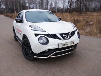 Защита переднего бампера кенгурин 42,4 мм ТСС Тюнинг Nissan (Нисан) Juke (Жук)  1 YF15 (2014-2020) 1 YF15 рестайлинг  (нержавейка)