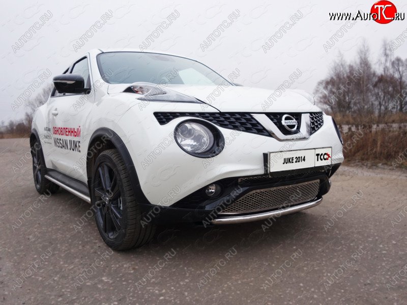 7 499 р. Защита переднего бампера нижняя d42,4 мм ТСС Тюнинг  Nissan Juke  1 YF15 (2014-2020) рестайлинг (нержавейка)  с доставкой в г. Краснодар