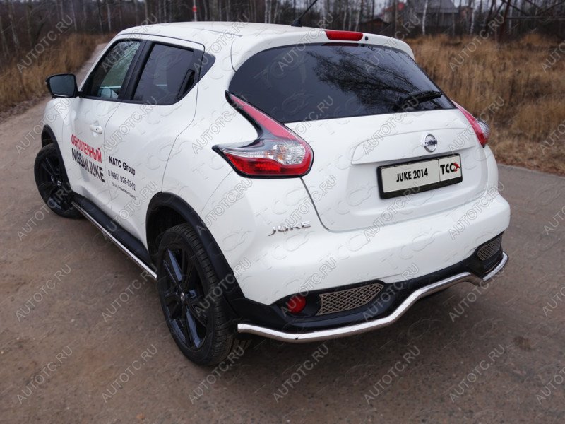 17 999 р. Защита заднего бампера d 42,4 мм ТСС Тюнинг  Nissan Juke  1 YF15 (2014-2020) рестайлинг (нержавейка)  с доставкой в г. Краснодар