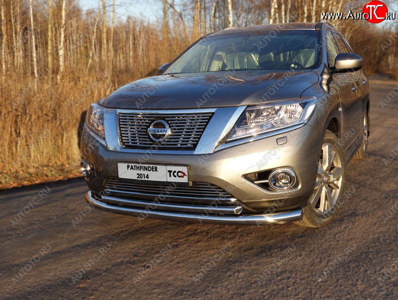 29 999 р.  Защита передняя нижняя двойная 76,1*50,8 мм Тюнинг  Nissan Pathfinder  R52 (2012-2017) дорестайлинг (нержавейка)  с доставкой в г. Краснодар