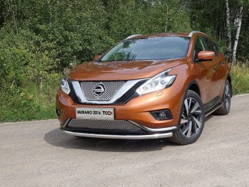 20 599 р. Защита переднего бампера нижняя d60,3 мм ТСС Тюнинг Nissan Murano 3 Z52 дорестайлинг (2015-2022) (нержавейка)  с доставкой в г. Краснодар. Увеличить фотографию 1