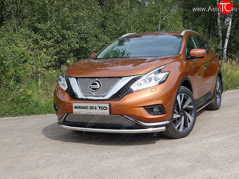 20 599 р. Защита переднего бампера нижняя d60,3 мм ТСС Тюнинг Nissan Murano 3 Z52 дорестайлинг (2015-2022) (нержавейка)  с доставкой в г. Краснодар