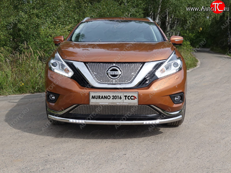 39 749 р. Защита переднего бампера нижняя с ДХО 60,3 мм ТСС Тюнинг  Nissan Murano  3 Z52 (2015-2022) дорестайлинг (нержавейка)  с доставкой в г. Краснодар