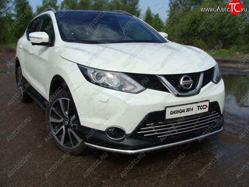 15 549 р. Защита переднего бампера нижняя 42,4 мм ТСС Тюнинг Nissan Qashqai 2 J11 дорестайлинг (2013-2019) (нержавейка)  с доставкой в г. Краснодар