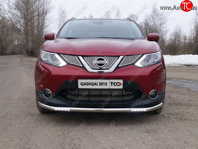 37 649 р. Защита переднего бампера нижняя с ДХО 60,3 мм ТСС Тюнинг  Nissan Qashqai  2 (2013-2019) J11 дорестайлинг (нержавейка)  с доставкой в г. Краснодар