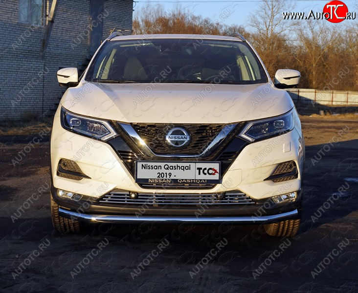 20 899 р. Защита переднего бампера нижняя d60,3 мм ТСС Тюнинг  Nissan Qashqai  2 (2017-2022) J11 рестайлинг (нержавейка)  с доставкой в г. Краснодар