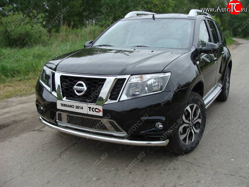 16 899 р. Защита переднего бампера нижняя d60,3 мм ТСС Тюнинг Nissan Terrano D10 дорестайлинг (2013-2016) (нержавейка)  с доставкой в г. Краснодар