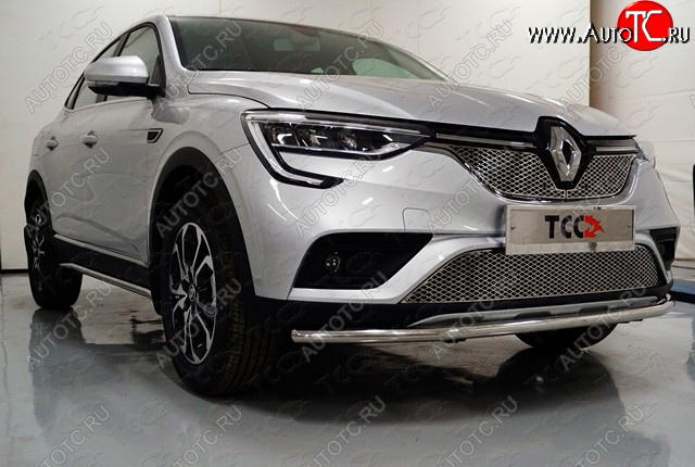 14 699 р. Защита переднего бампера нижняя 42,4 мм ТСС Тюнинг  Renault Arkana (2019-2024) (нержавейка)  с доставкой в г. Краснодар