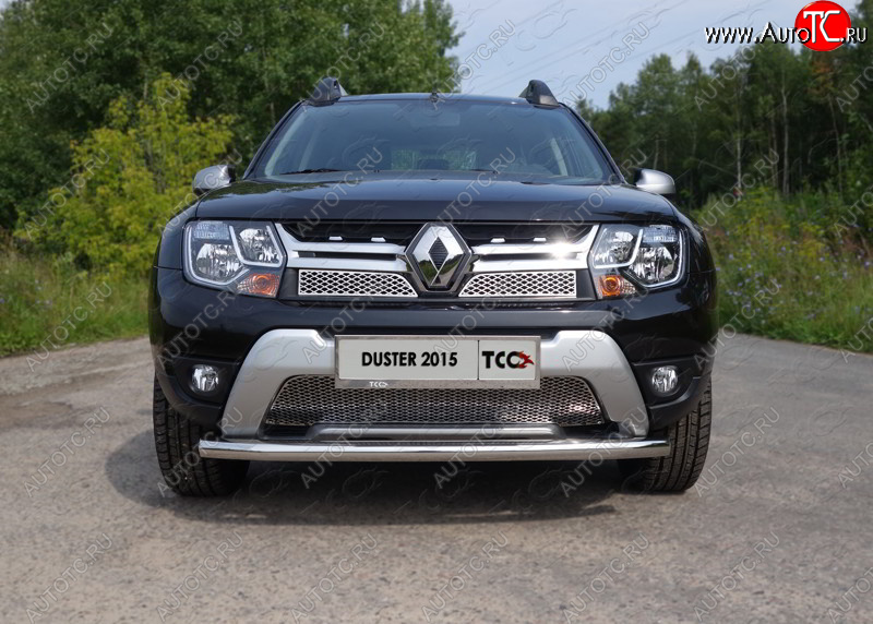 15 549 р. Защита переднего бампера нижняя d60,3 мм ТСС Тюнинг Renault Duster HS рестайлинг (2015-2021) (нержавейка)  с доставкой в г. Краснодар