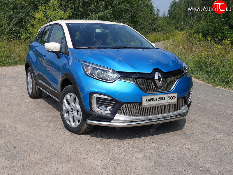 16 549 р. Защита переднего бампера нижняя d60,3 мм ТСС Тюнинг Renault Kaptur дорестайлинг (2016-2020) (нержавейка)  с доставкой в г. Краснодар