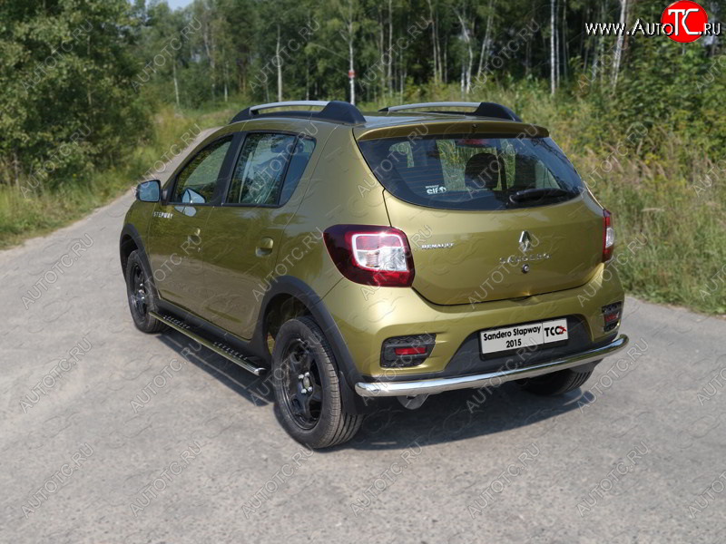 15 549 р. Защита задняя (нержавейка 60,3 мм) ТСС Тюнинг  Renault Sandero Stepway  (B8) (2014-2018) дорестайлинг  с доставкой в г. Краснодар