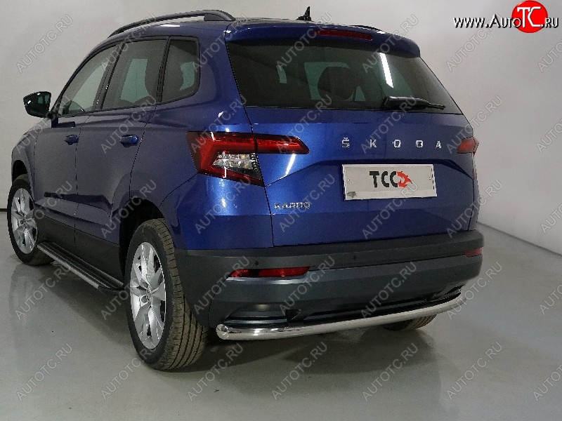 15 549 р. Защита задняя (нержавейка 60,3 мм) ТСС Тюнинг  Skoda Karoq  NU7 (2020-2024) рестайлинг  с доставкой в г. Краснодар