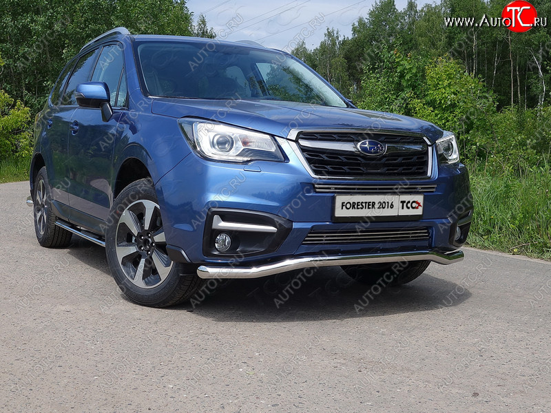 20 599 р. Защита переднего бампера нижняя d60,3 мм ТСС Тюнинг Subaru Forester SJ рестайлинг (2016-2019) (нрежавейка)  с доставкой в г. Краснодар