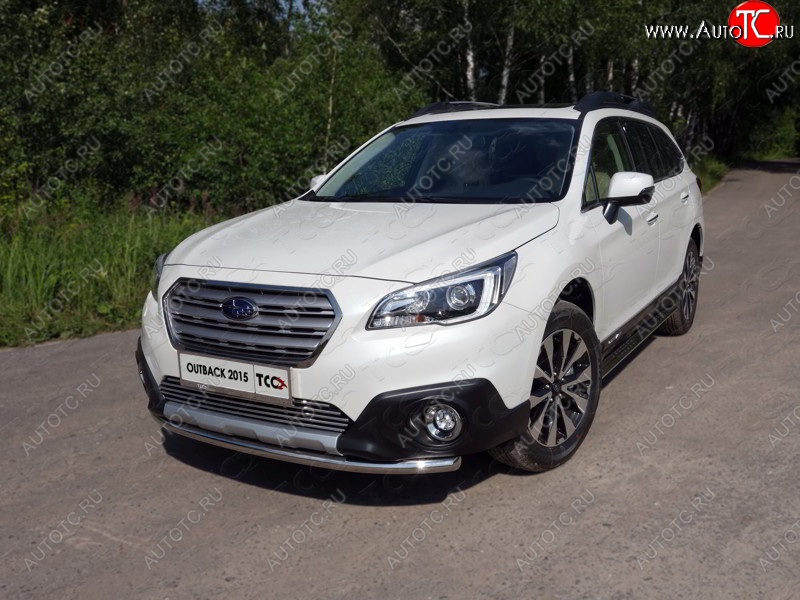 15 549 р. Защита переднего бампера нижняя d50,8 мм ТСС Тюнинг  Subaru Outback  BS/B15 (2014-2018) дорестайлинг универсал (нержавейка)  с доставкой в г. Краснодар