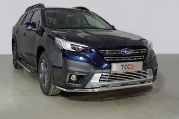 Защита переднего бампера нижняя d42,4 мм ТСС Тюнинг Subaru (Субару) Outback (Аутбэк)  BT (2019-2024) BT универсал  (нержавейка)