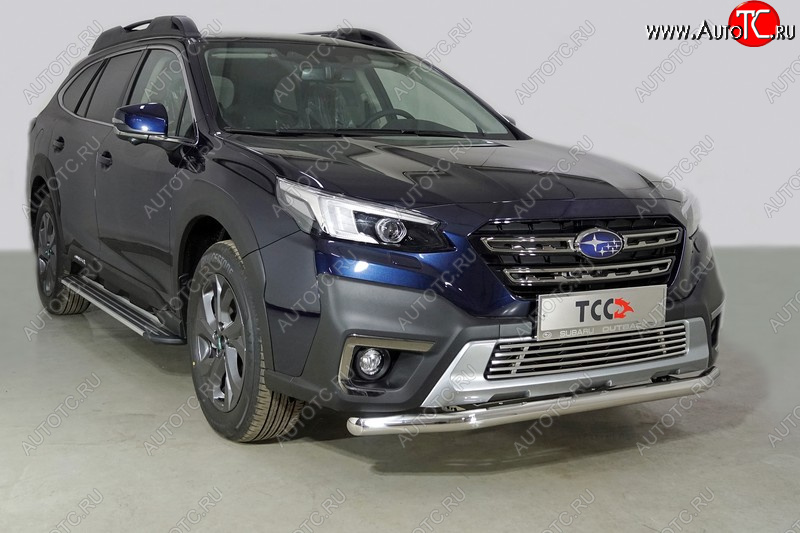 21 599 р. Защита переднего бампера нижняя d60,3 мм ТСС Тюнинг  Subaru Outback  BT (2019-2024) универсал (нержавейка)  с доставкой в г. Краснодар