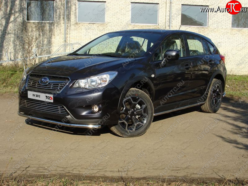 13 399 р. Защита переднего бампера нижняя d42,4 мм ТСС Тюнинг  Subaru XV  GP/G33 (2012-2016) дорестайлинг (нержавейка)  с доставкой в г. Краснодар