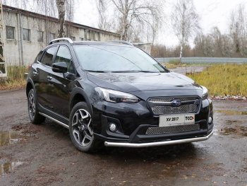 17 649 р. Защита переднего бампера нижняя d60,3 мм ТСС Тюнинг Subaru XV GT/G24 дорестайлинг (2017-2021) (нержавейка)  с доставкой в г. Краснодар. Увеличить фотографию 1