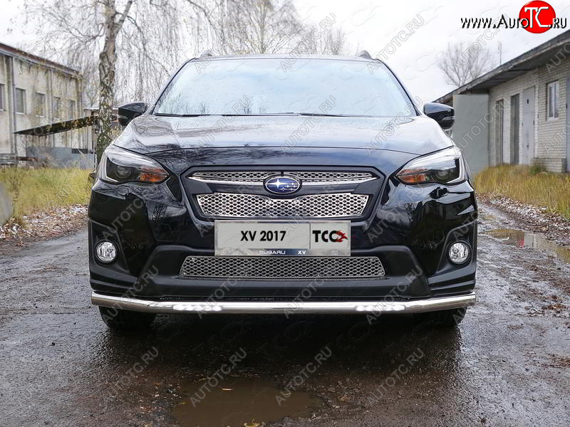 33 999 р. Защита переднего бампера нижняя с ДХО 60,3 мм ТСС Тюнинг  Subaru XV  GT/G24 (2017-2021) дорестайлинг (нержавейка)  с доставкой в г. Краснодар