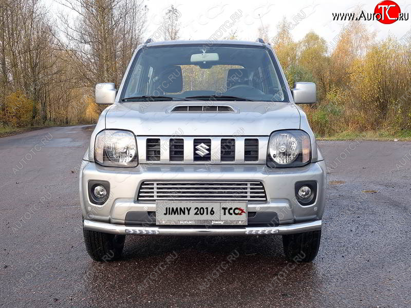 32 749 р. Защита переднего бампера нижняя с ДХО 60,3 мм ТСС Тюнинг  Suzuki Jimny  JB23/JB43 (2012-2018) 2-ой рестайлинг (нержавейка)  с доставкой в г. Краснодар