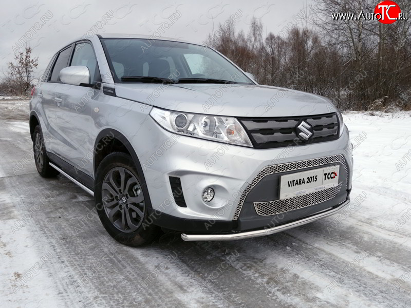 15 549 р. Защита переднего бампера нижняя d42,4 мм ТСС Тюнинг  Suzuki Vitara  LY (2015-2019) дорестайлинг (нержавейка)  с доставкой в г. Краснодар