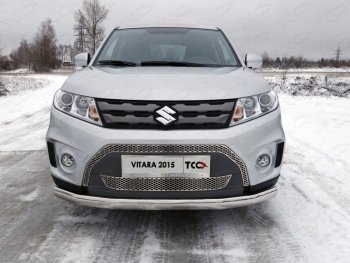 Защита переднего бампера нижняя овальная 75х42 мм ТСС Тюнинг Suzuki Vitara LY дорестайлинг (2015-2019) ()