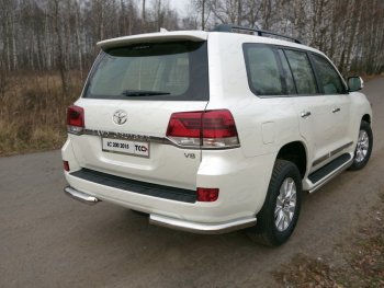 Защита задняя (уголки, нержавейка 76,1 мм) ТСС Тюнинг Toyota (Тойота) Land Cruiser Prado (Лэнд)  J150 (2013-2017) J150 1-ый рестайлинг