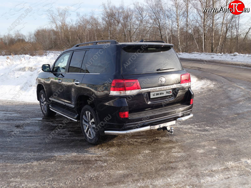 21 799 р. Защита задняя (уголки, нержавейка 76,1 мм) ТСС Тюнинг  Toyota Land Cruiser  200 (2015-2021) 2-ой рестайлинг  с доставкой в г. Краснодар