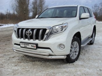 Защита переднего бампера нижняя d76,1*50,8 мм ТСС Тюнинг Toyota (Тойота) Land Cruiser Prado (Лэнд)  J150 (2013-2017) J150 1-ый рестайлинг  (нержавейка)