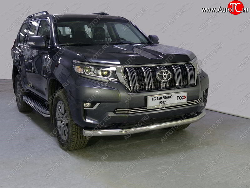 26 499 р. Защита переднего бампера нижняя 76,1 мм ТСС Тюнинг Toyota Land Cruiser Prado J150 2-ой рестайлинг (2017-2020) (нержавейка)  с доставкой в г. Краснодар