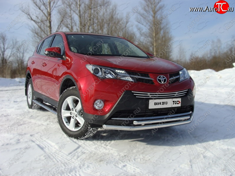 22 999 р. Защита переднего бампера нижняя d60,3*42,4 мм ТСС Тюнинг  Toyota RAV4  XA40 (2012-2015) 5 дв. дорестайлинг (нержавейка)  с доставкой в г. Краснодар