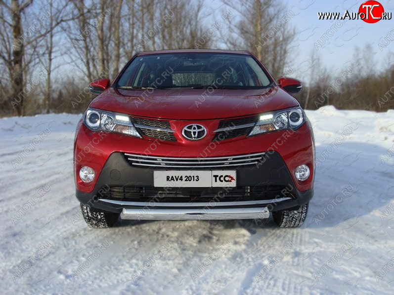 17 899 р. Защита переднего бампера овальная 75х42 мм ТСС тюнинг Toyota RAV4 XA40 5 дв. дорестайлинг (2012-2015) (нержавейка)  с доставкой в г. Краснодар