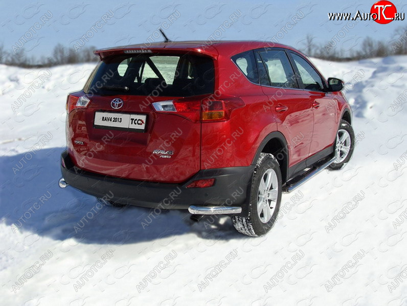 17 999 р. Защита заднего бампера (уголки, d60,3 мм) TCC  Toyota RAV4  XA40 (2015-2019) 5 дв. рестайлинг  с доставкой в г. Краснодар