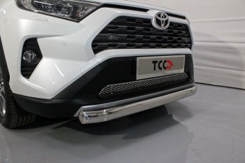 Защита переднего бампера нижняя овальная 75х42 мм ТСС Тюнинг Toyota RAV4 XA50 5 дв. дорестайлинг (2018-2024)  (нержавейка)