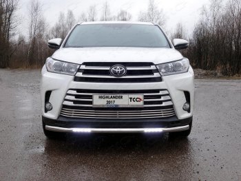 Защита переднего бампера нижняя с ДХО 60,3 мм ТСС Тюнинг Toyota (Тойота) Highlander (Хайлэндер)  XU50 (2016-2020) XU50 рестайлинг  (нержавейка)