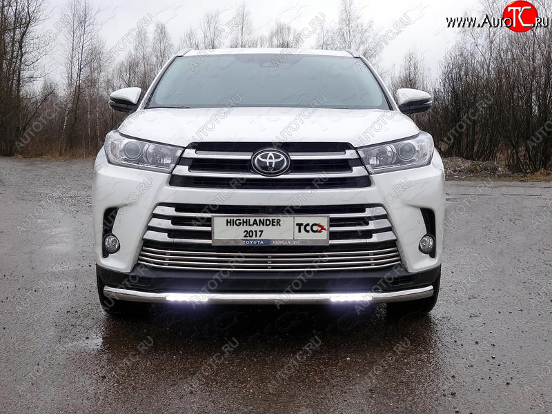 39 999 р. Защита переднего бампера нижняя с ДХО 60,3 мм ТСС Тюнинг  Toyota Highlander  XU50 (2016-2020) рестайлинг (нержавейка)  с доставкой в г. Краснодар