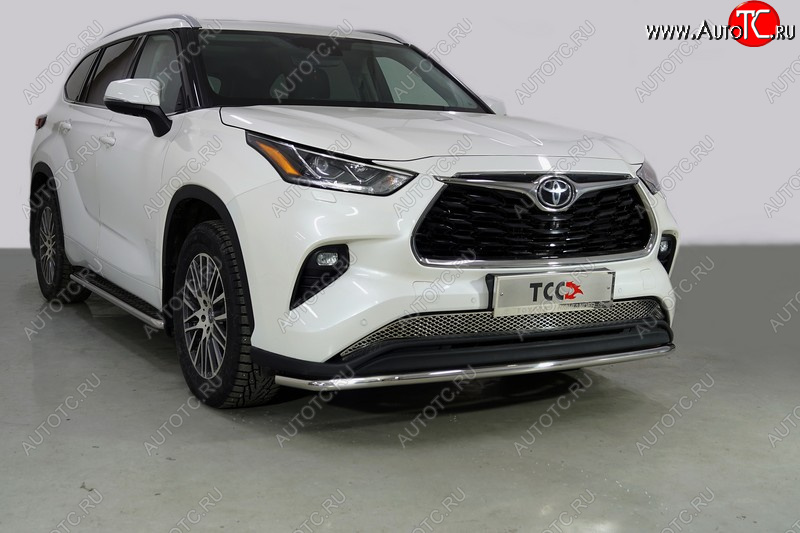 20 549 р. Защита переднего бампера нижняя d42,4 мм ТСС Тюнинг  Toyota Highlander  XU70 (2020-2024) (нержавейка)  с доставкой в г. Краснодар