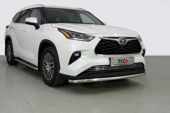 Защита переднего бампера нижняя d60,3 мм ТСС Тюнинг Toyota (Тойота) Highlander (Хайлэндер)  XU70 (2020-2024) XU70  (нержавейка)