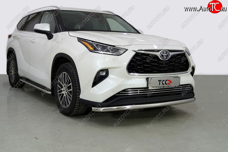 21 599 р. Защита переднего бампера нижняя d60,3 мм ТСС Тюнинг  Toyota Highlander  XU70 (2020-2024) (нержавейка)  с доставкой в г. Краснодар