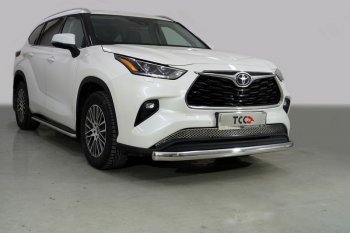 Защита переднего бампера нижняя овальная 75х42 мм ТСС Тюнинг Toyota Highlander XU70 (2020-2025) ()