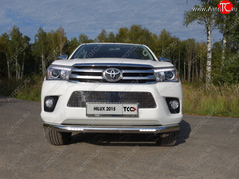 42 999 р. Защита переднего бампера нижняя с ДХО 76,1 мм ТСС Тюнинг Toyota Hilux Revo Double Cab дорестайлинг (2015-2018)  с доставкой в г. Краснодар