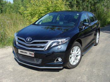 17 649 р. Защита переднего бампера нижняя d42,4 мм ТСС Тюнинг Toyota Venza GV10 рестайлинг (2012-2016) (нержавейка)  с доставкой в г. Краснодар. Увеличить фотографию 1