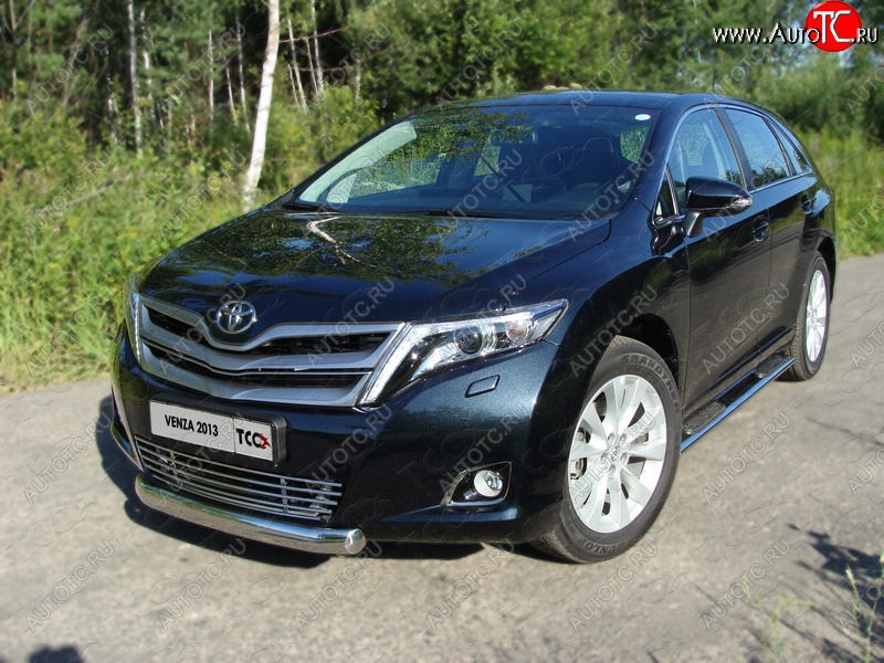 14 649 р. Защита переднего бампера овальная 75х42 мм ТСС тюнинг Toyota Venza GV10 рестайлинг (2012-2016) (нержавейка)  с доставкой в г. Краснодар