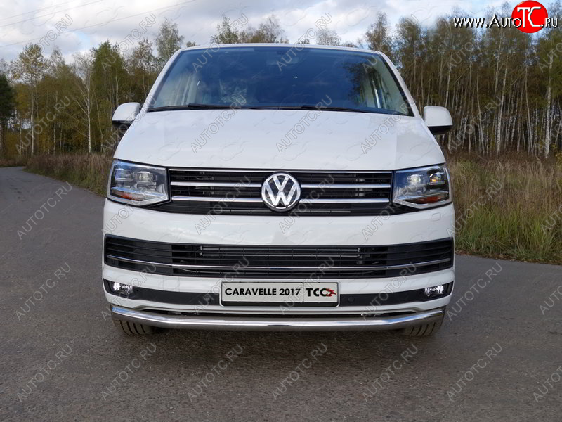 21 799 р. Защита переднего бампера нижняя d60,3 мм ТСС Тюнинг  Volkswagen Caravelle  T6 (2015-2019) дорестайлинг (нержавейка)  с доставкой в г. Краснодар