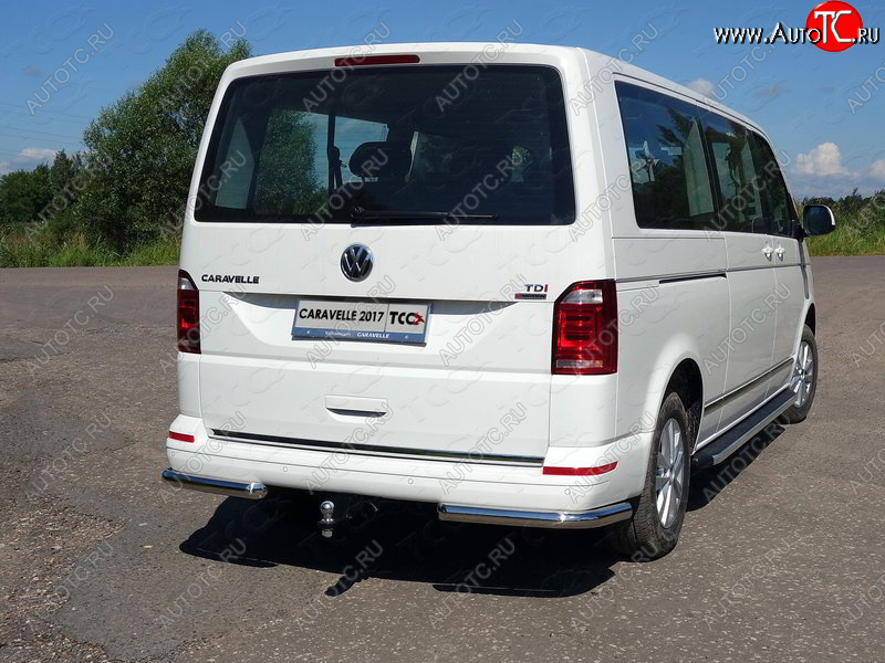 22 999 р. Защита заднего бампера (уголки, d60,3 мм) TCC Volkswagen Caravelle T6 дорестайлинг (2015-2019)  с доставкой в г. Краснодар