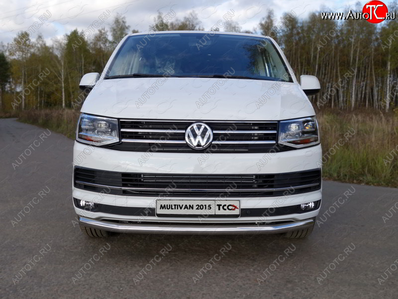 21 799 р. Защита переднего бампера нижняя d60,3 мм ТСС Тюнинг  Volkswagen Multivan  T6 (2016-2019) дорестайлинг (нержавейка)  с доставкой в г. Краснодар