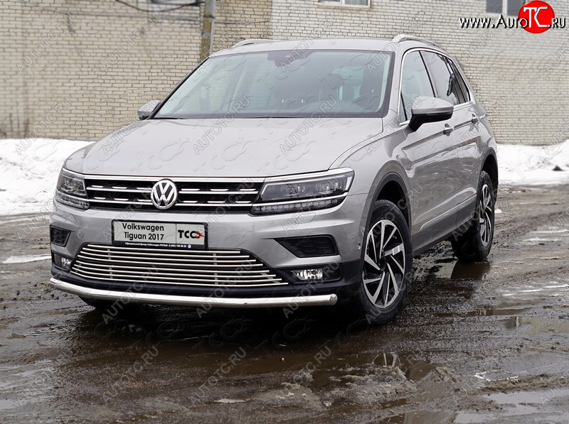 18 999 р. Защита переднего бампера нижняя d60,3 мм ТСС Тюнинг Volkswagen Tiguan Mk2 дорестайлинг (2016-2020) (нержавейка)  с доставкой в г. Краснодар